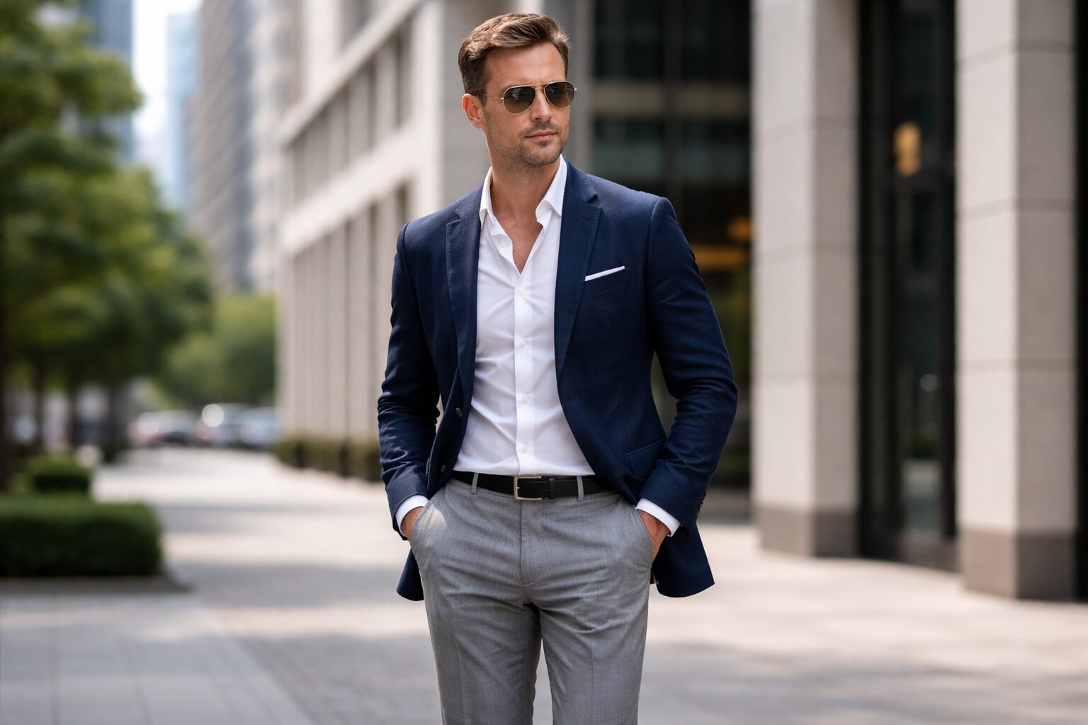 Smart Casual und Pilotenbrille